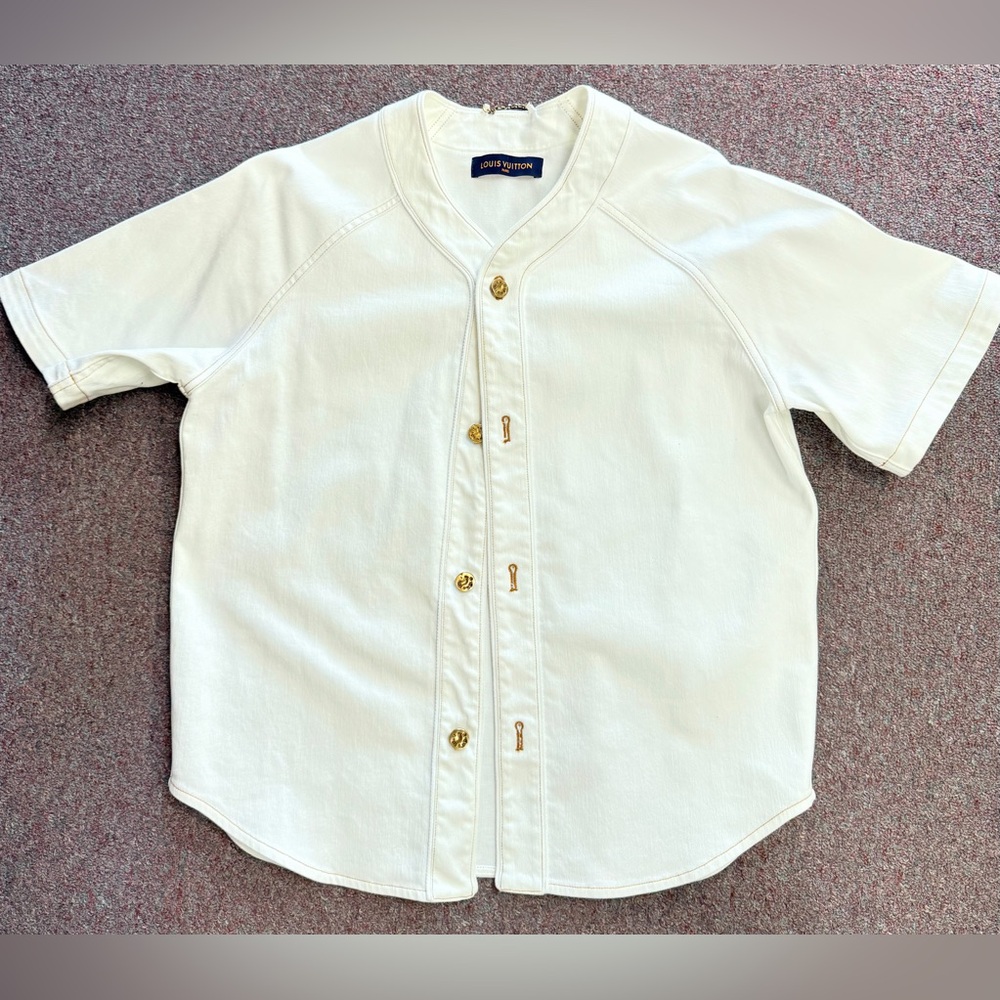 Louis Vuitton Mens Baseball White Men's Shirt size XL